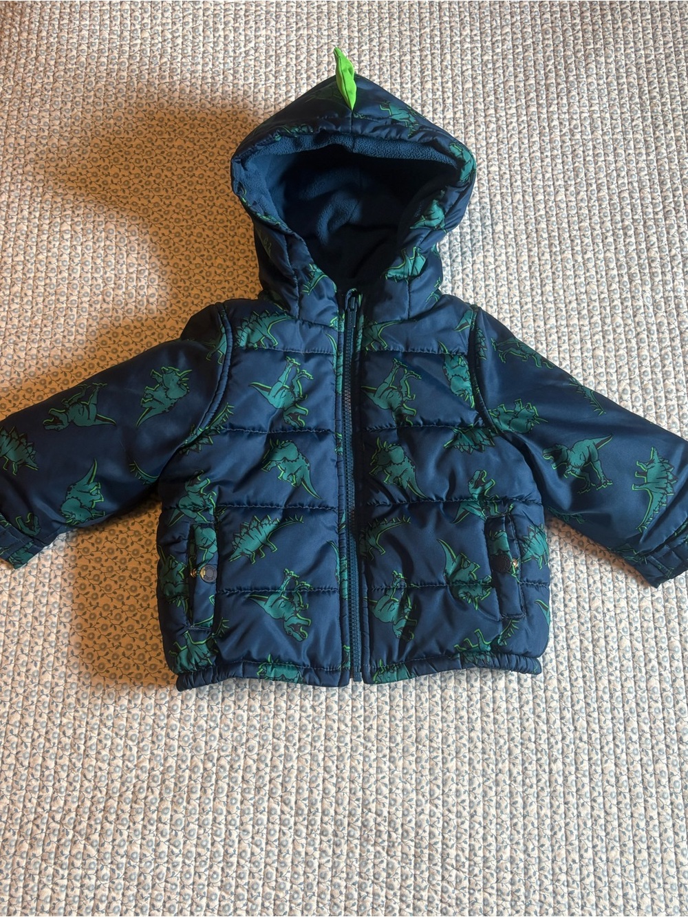 Carter’s Boys Dinosaur Puffer Jacket Hooded Winter Coat